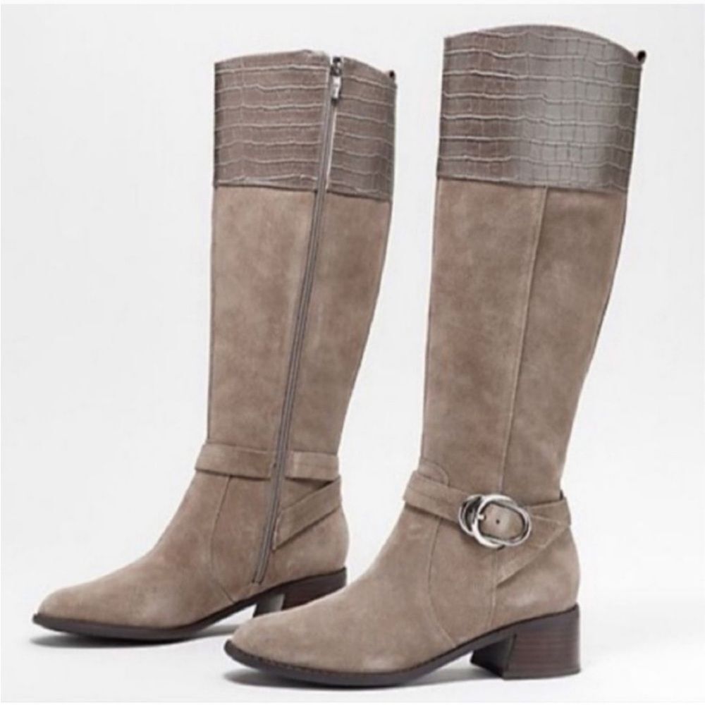 Marc Fisher Wide Calf Leather Tall Shaft Boots - Hailin size 9 A14